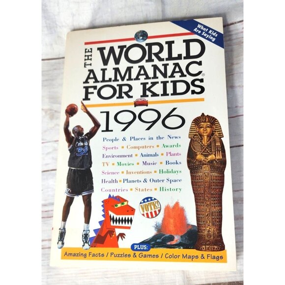 The World Almanac for Kids 1996 - Paperback Book with Facts, Puzzles, Games - Picture 1 of 9